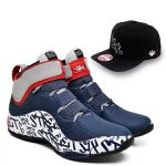 Tênis Six Street Impact - Azul com Cinza Tamanho Especial + Boné