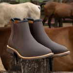 Botina Chelsea Crazy Horse Solagro Masculina em Couro Tabaco