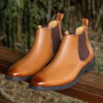 Botina Chelsea Oxford Solagro Masculina em Couro Castanho 