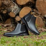 Botina Chelsea Colorado Solagro Masculina em Couro Preto