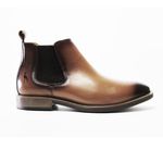 Botina Chelsea Oxford Solagro Masculina em Couro Castanho 