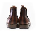 Botina Chelsea Oxford Solagro Masculina em Couro Castanho 