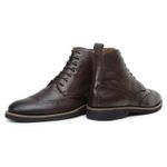 Bota Oxford Brogue Veneza Couro Café