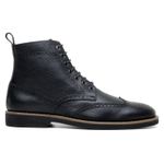 Bota Oxford Brogue Veneza Couro Preto 