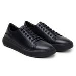 Tênis Casual Comfort Stepper Chicago Couro Preto 