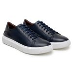 Tênis Casual Comfort Stepper Couro Chicago Marinho