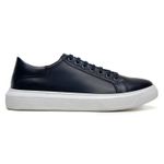 Tênis Casual Comfort Stepper Couro Chicago Marinho
