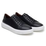 Tênis Casual Comfort Stepper Chicago Couro Legítimo Preto 