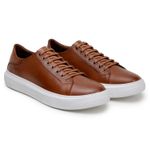 Tênis Casual Comfort Stepper Chicago Couro Whisky