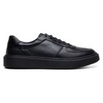 Tênis Casual Comfort Stepper Boston Couro Preto 