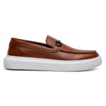 Tênis Casual Comfort Monaco Couro Whisky