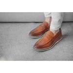 Sapato Loafer Moscou Couro Havana