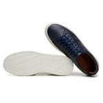 Tênis Casual Comfort Stepper Denver Couro Marinho