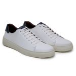 Tênis Casual Comfort Stepper Austin Couro Whisky Branco