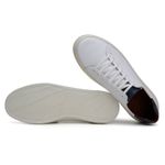 Tênis Casual Comfort Stepper Austin Couro Whisky Branco