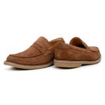 Sapato Masculino Loafer Atenas Camurça Castanho