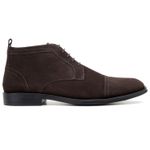 Bota Masculina Ankle Boot Brogue Camurça Café