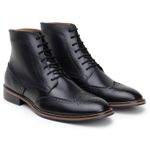 Bota Masculina Paris Brogue Couro Preto