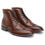 Bota Masculina Paris Brogue Couro Whisky 