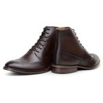 Bota Masculina Paris Brogue Couro Chocolate