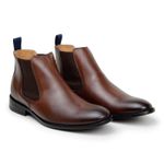 Bota Masculina Madrid Chelsea Couro Havana