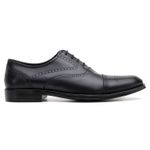 Sapato Masculino Oxford Brogue Couro Preto