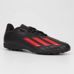 Chuteira Deportivo II Society Infantil Adidas - Preto + Vermelho