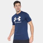 Camiseta Under Armour Sportstyle Masculina - Marinho+Branco