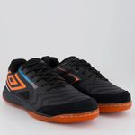Chuteira Futsal Umbro Pro 5 Bump Unissex - Preto+Laranja
