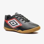 Chuteira Futsal Umbro Cannon Unissex - Preto+Vermelho