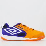  Chuteira Futsal Umbro Pró 5 Bump - Laranja + Azul
