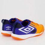  Chuteira Futsal Umbro Pró 5 Bump - Laranja + Azul