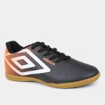 Chuteira Futsal Juvenil Umbro Warskin Unissex - Preto+Branco