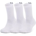 Kit Meia Under Armour Cano Longo Core Cotton Crew 3 Pares - Branco