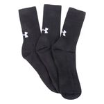 Kit Meia Under Armour Cano Longo Core Cotton Crew 3 Pares - Preto