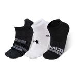 Meia de Treino Unissex Under Armour Essential NS - Pacote com 3 pares - Preto+Branco