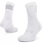 Meia Unissex Under Armour Dry Run Cano Alto - Branco