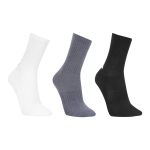 Kit Meia Under Armour Cano Longo Core Cotton Crew 3 Pares - Chumbo+Branco M