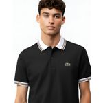 Gola Polo Lacoste Diferenciada Importada -Preta Gola Branca