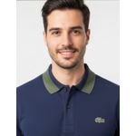 Gola Polo Lacoste Diferenciada Importada - Azul marinho Gola Verde 