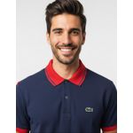 Gola Polo Lacoste Diferenciada Importada - AZUL MARINHO GOLA VERMELHA
