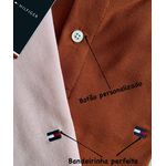 Camiseta Tommy Hilfiger Vermelha - Gola Retilinea Tricolor 