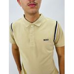 GOLA POLO BOSS DIFERENCIADA NA MANGA - BEGE