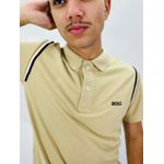 GOLA POLO BOSS DIFERENCIADA NA MANGA - BEGE