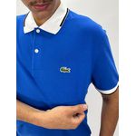 Gola Polo Lacoste Diferenciada Importada - Royal com gola branca 