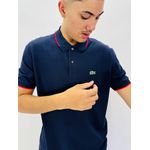 Gola Polo Lacoste Diferenciada Importada - Marinho com Detalhe vermelho na Gola 