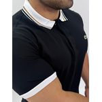 Gola Polo Lacoste Diferenciada Importada -Preta Gola Branca
