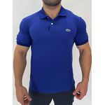 Gola Polo Lacoste Diferenciada Importada - Azul royal detalhe gola