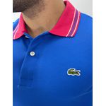 Gola Polo Lacoste Diferenciada Importada - Royal com gola vermelha