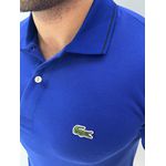 Gola Polo Lacoste Diferenciada Importada - Azul royal detalhe gola
